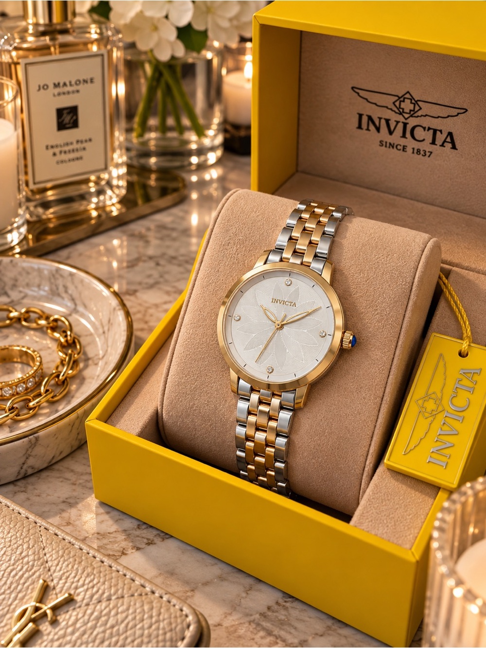 Invicta Wildflower Tigerlily 69300 Two-Tone Watch 34mm NWT